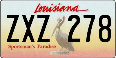 LA license plate ZXZ278