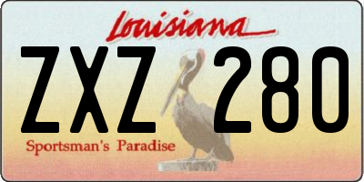 LA license plate ZXZ280