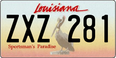 LA license plate ZXZ281