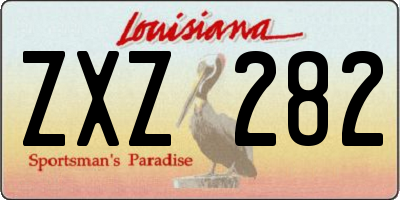 LA license plate ZXZ282