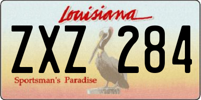 LA license plate ZXZ284