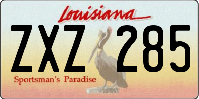 LA license plate ZXZ285