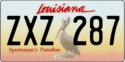 LA license plate ZXZ287