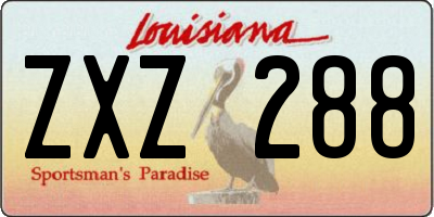 LA license plate ZXZ288