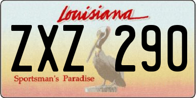 LA license plate ZXZ290