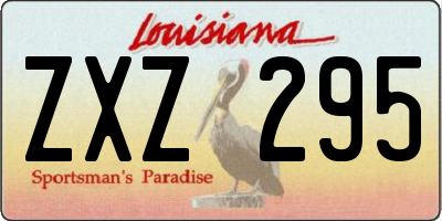 LA license plate ZXZ295