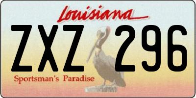 LA license plate ZXZ296