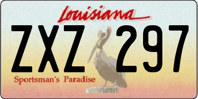 LA license plate ZXZ297