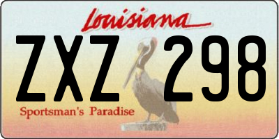LA license plate ZXZ298