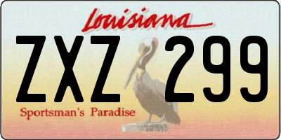 LA license plate ZXZ299