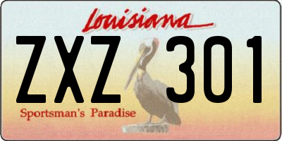 LA license plate ZXZ301
