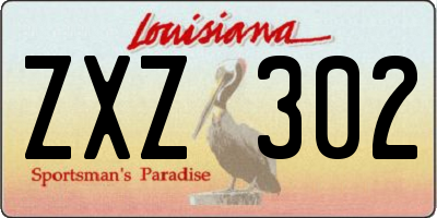 LA license plate ZXZ302