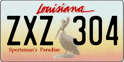 LA license plate ZXZ304