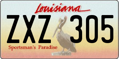 LA license plate ZXZ305