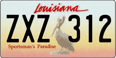LA license plate ZXZ312