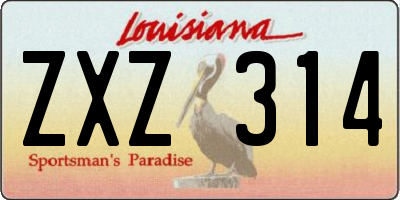 LA license plate ZXZ314