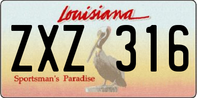 LA license plate ZXZ316