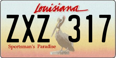 LA license plate ZXZ317