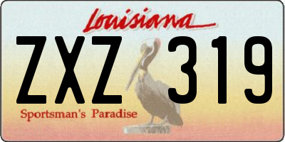 LA license plate ZXZ319
