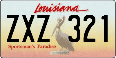 LA license plate ZXZ321