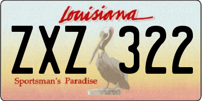 LA license plate ZXZ322