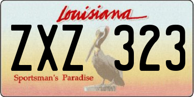 LA license plate ZXZ323