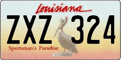 LA license plate ZXZ324