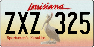 LA license plate ZXZ325