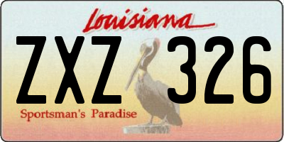LA license plate ZXZ326