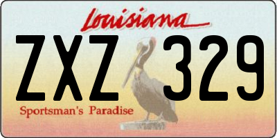 LA license plate ZXZ329