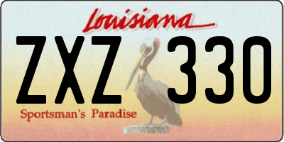 LA license plate ZXZ330