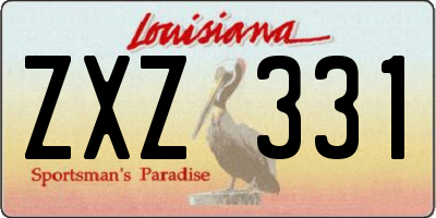 LA license plate ZXZ331