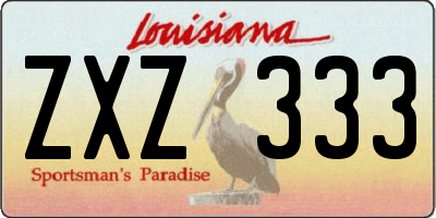 LA license plate ZXZ333