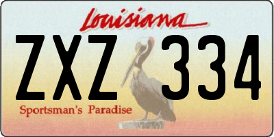 LA license plate ZXZ334