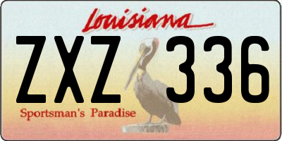 LA license plate ZXZ336