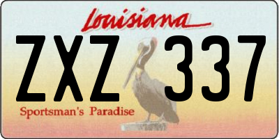 LA license plate ZXZ337