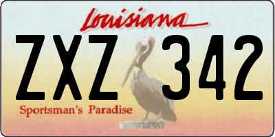 LA license plate ZXZ342