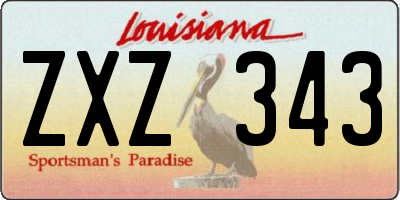 LA license plate ZXZ343