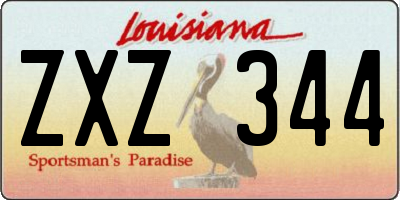 LA license plate ZXZ344