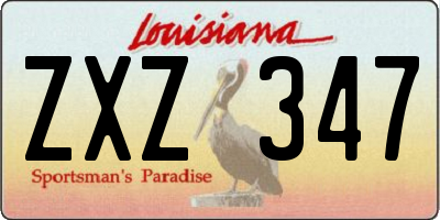 LA license plate ZXZ347