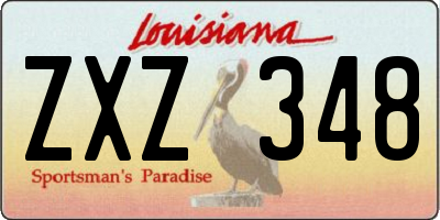 LA license plate ZXZ348