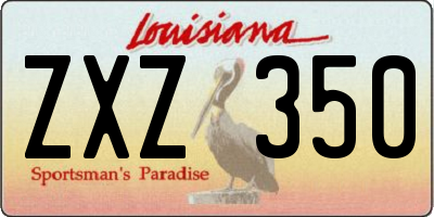 LA license plate ZXZ350