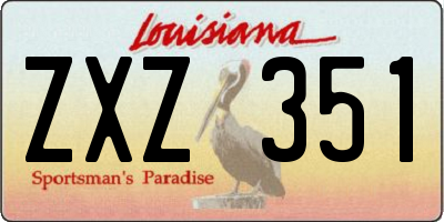 LA license plate ZXZ351