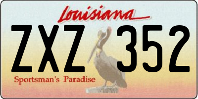LA license plate ZXZ352