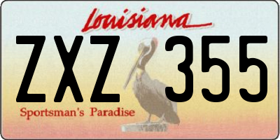 LA license plate ZXZ355