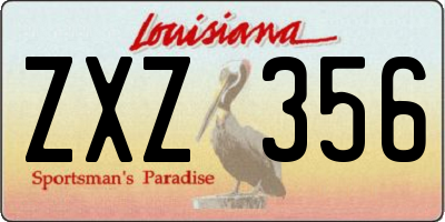 LA license plate ZXZ356