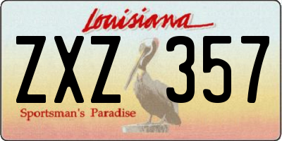 LA license plate ZXZ357