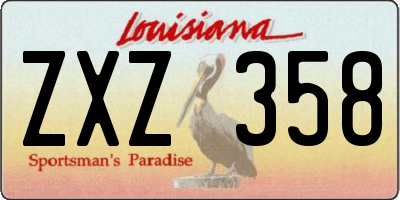 LA license plate ZXZ358