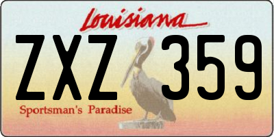 LA license plate ZXZ359