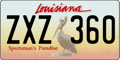 LA license plate ZXZ360